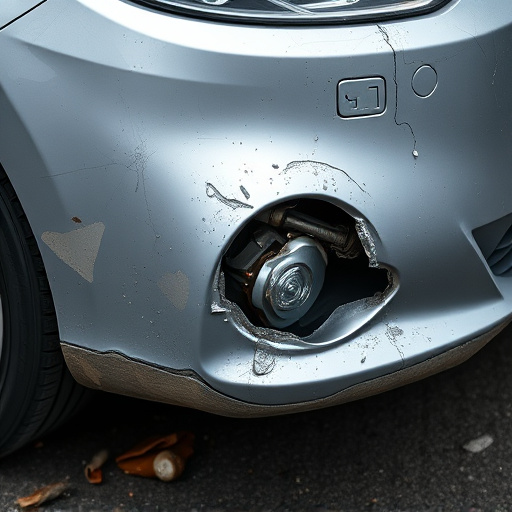 damaged car bumper
