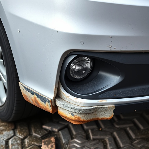damaged car bumper
