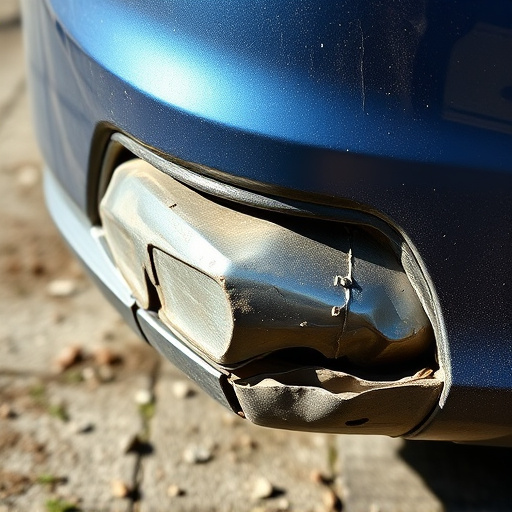 damaged car bumper