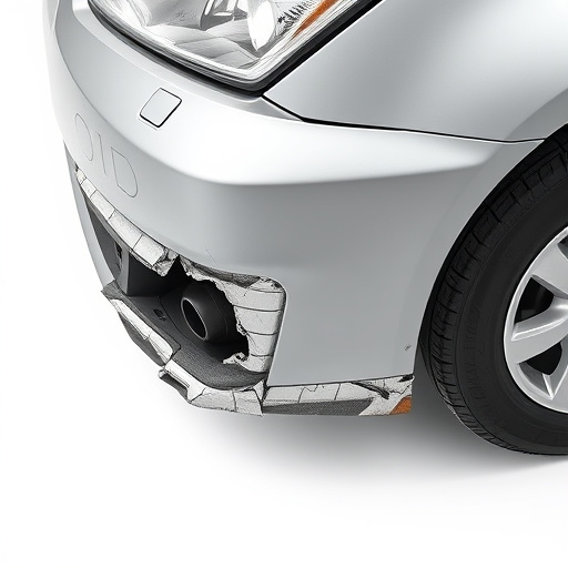 damaged car bumper