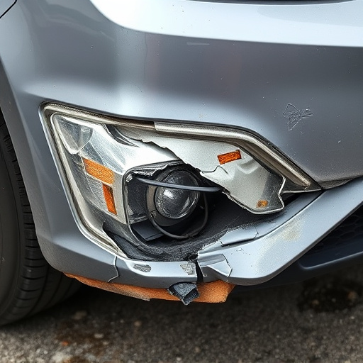 damaged car bumper