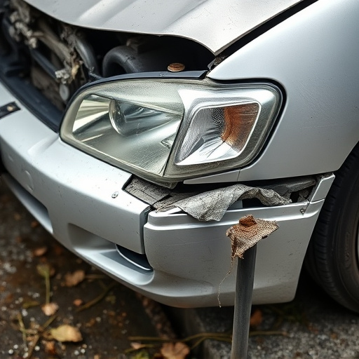 damaged car bumper