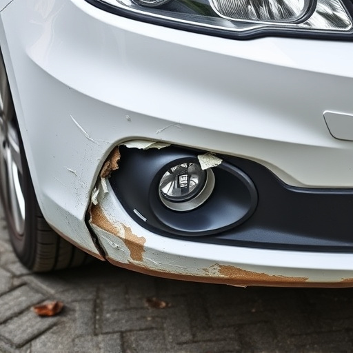 damaged car bumper