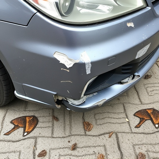 damaged car bumper