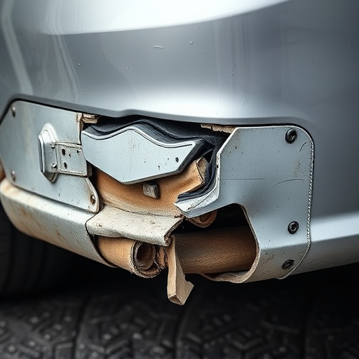 damaged car bumper