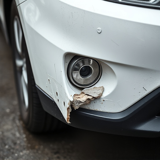 damaged car bumper