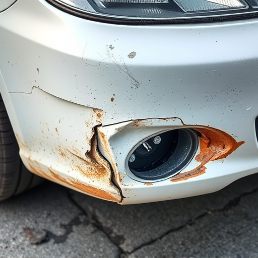 damaged car bumper