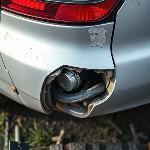 damaged car bumper