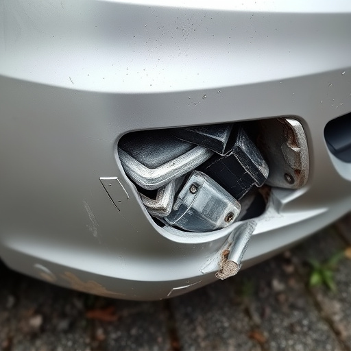 damaged car bumper