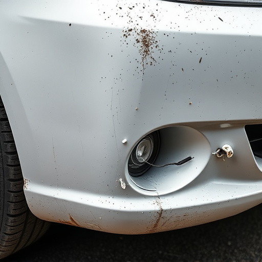 damaged car bumper