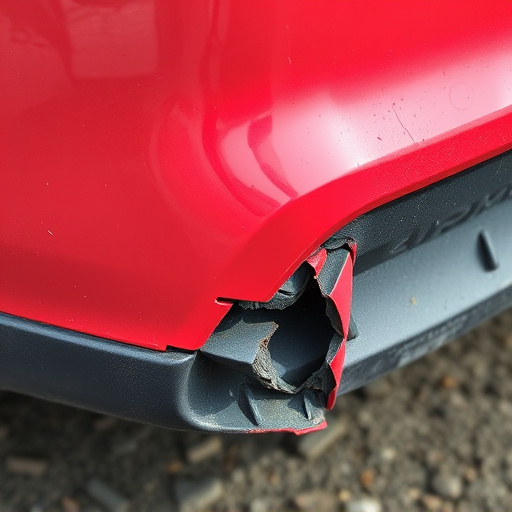 damaged car bumper
