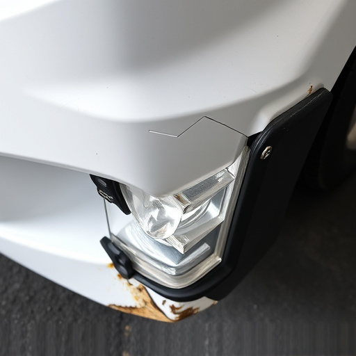 damaged car bumper