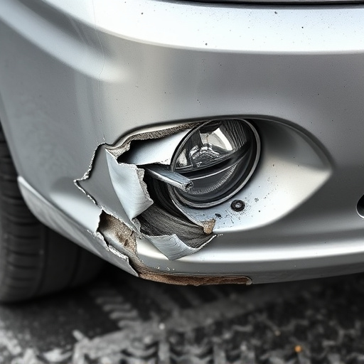 damaged car bumper