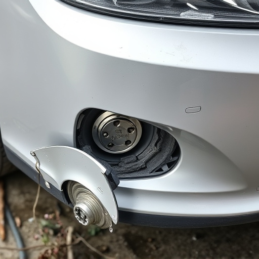 damaged car bumper