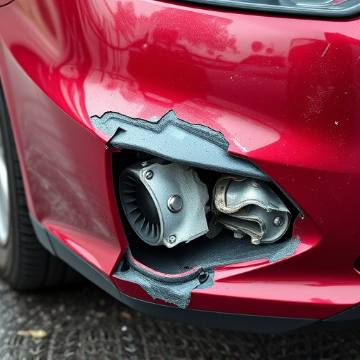 damaged car bumper