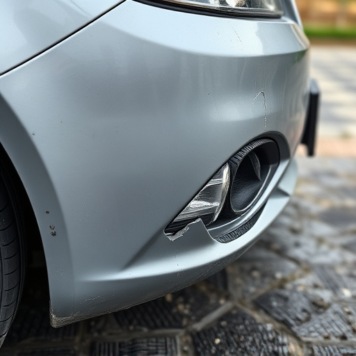 damaged car bumper