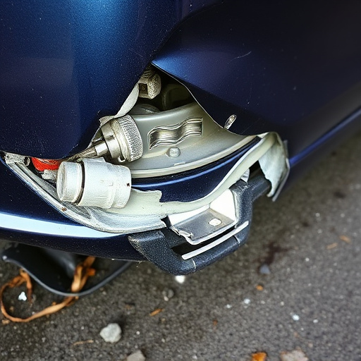 damaged car bumper