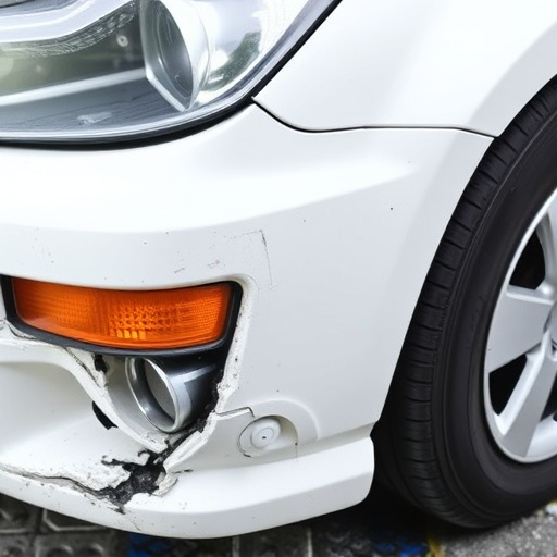 damaged car bumper
