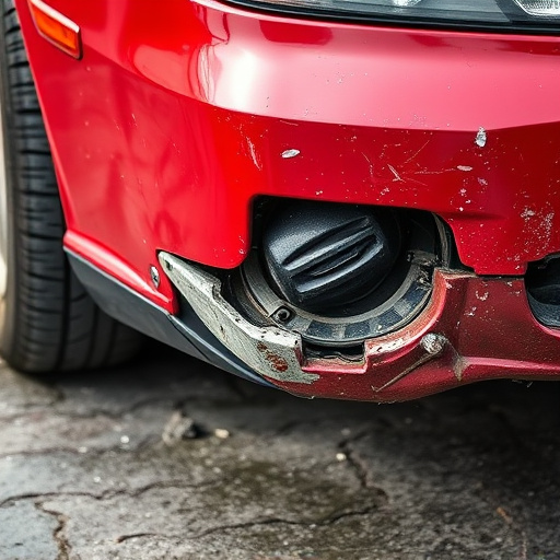 damaged car bumper