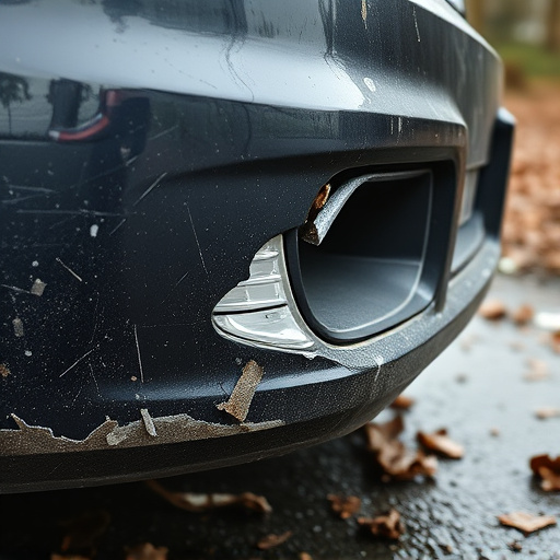 damaged car bumper