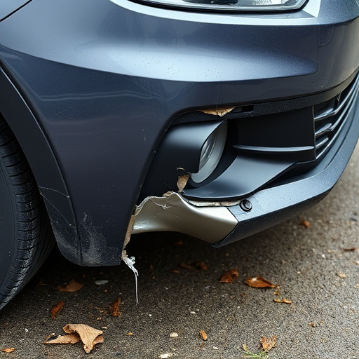 damaged car bumper