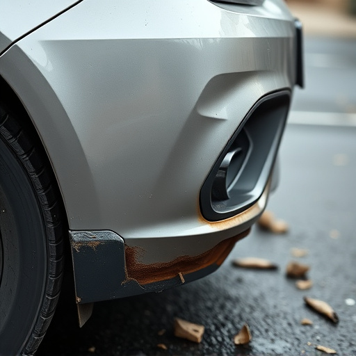 damaged car bumper