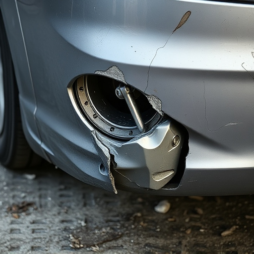 damaged car bumper