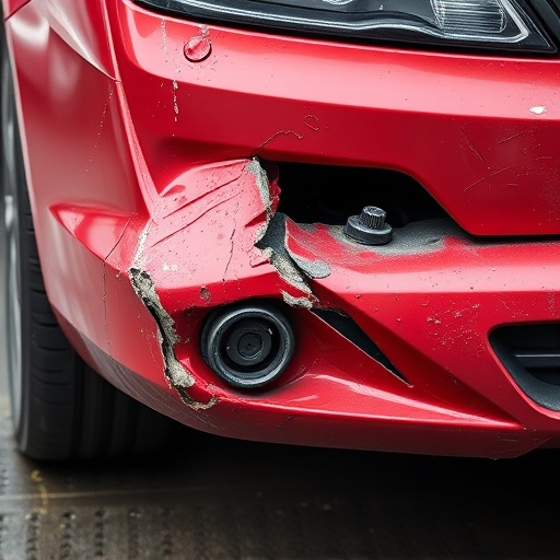 damaged car bumper