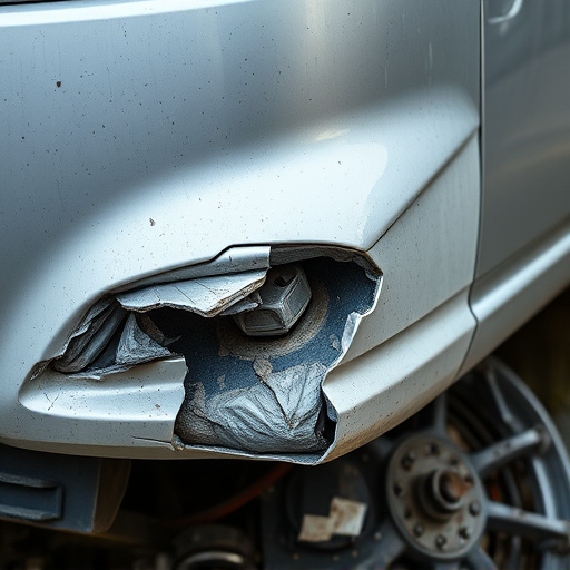 damaged car bumper