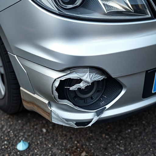 damaged car bumper