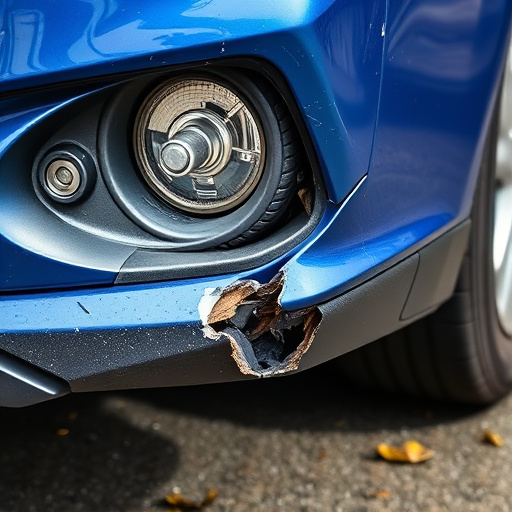 damaged car bumper