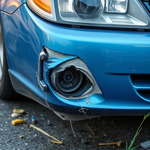 damaged car bumper