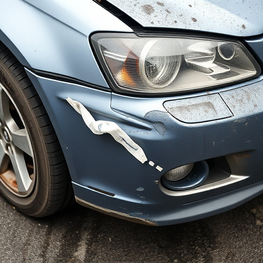 damaged car bumper
