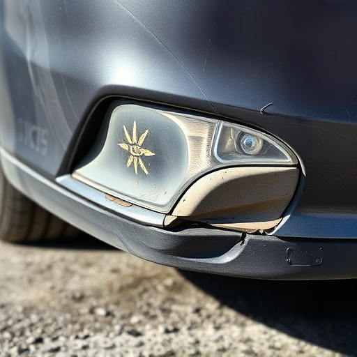 damaged car bumper