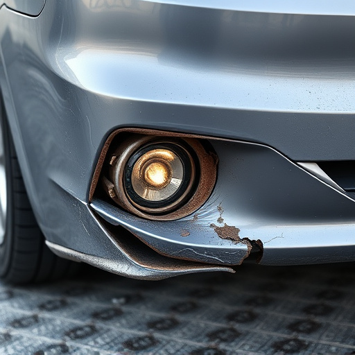 damaged car bumper
