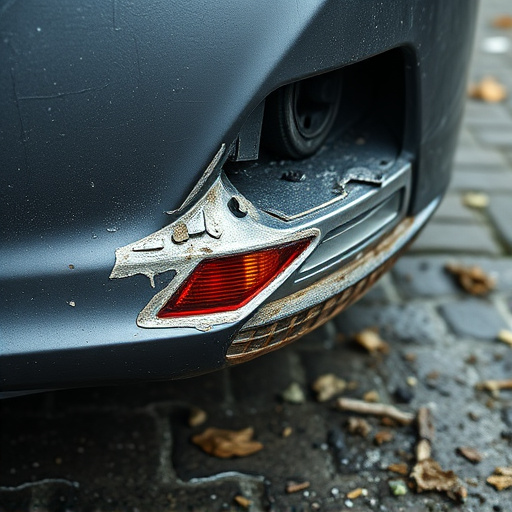damaged car bumper