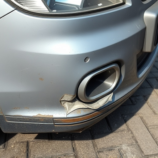 damaged car bumper