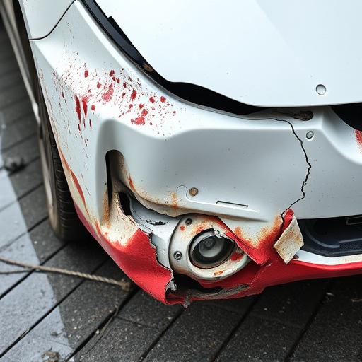 damaged car bumper