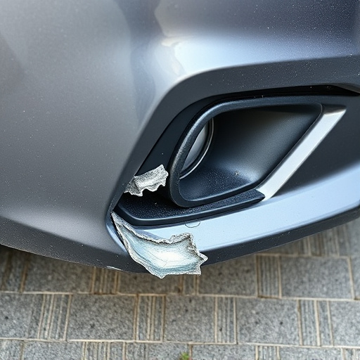 damaged car bumper