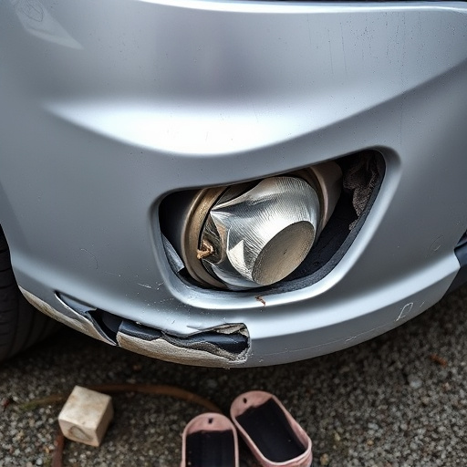 damaged car bumper