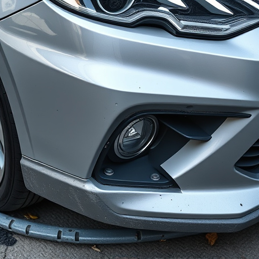 damaged car bumper