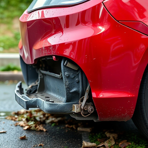 damaged car bumper