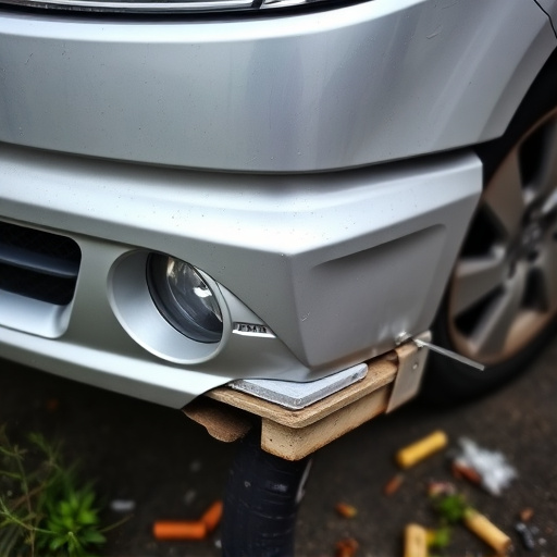 damaged car bumper