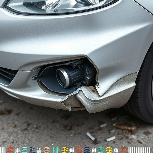 damaged car bumper