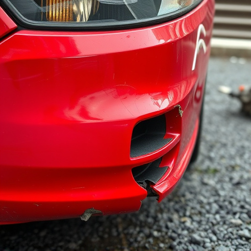 damaged car bumper