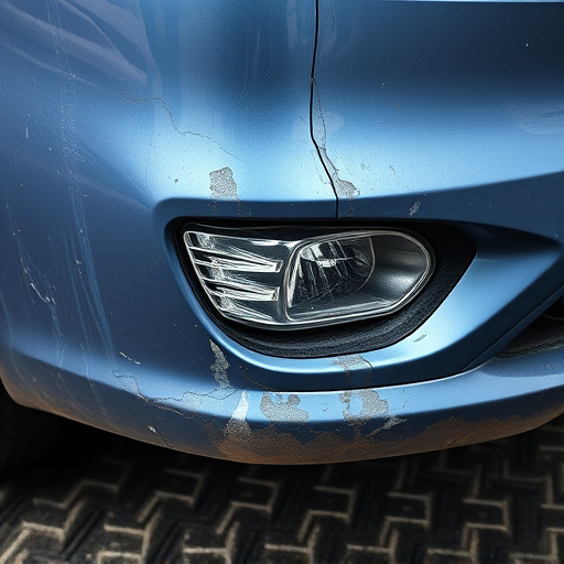 damaged car bumper