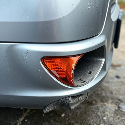 damaged car bumper
