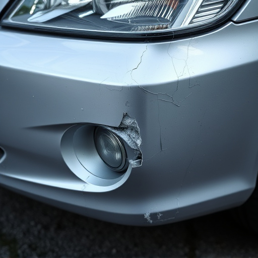 damaged car bumper