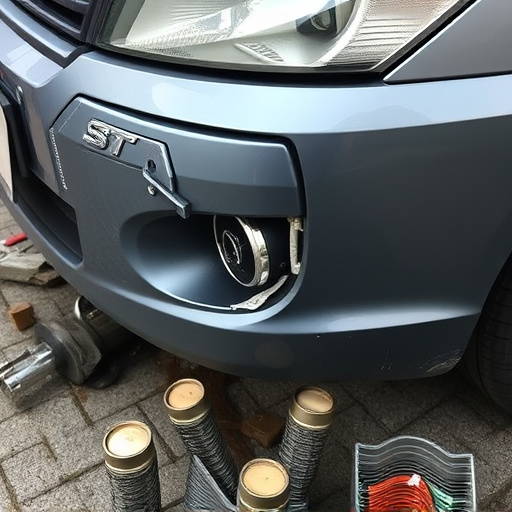 damaged car bumper