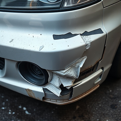 damaged car bumper